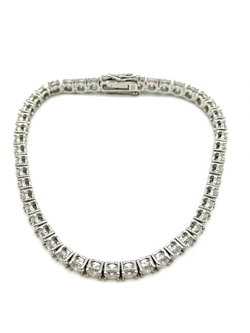 925 Silver, 15.0CTW Moissanite Tennis Bracelet - 8.5”